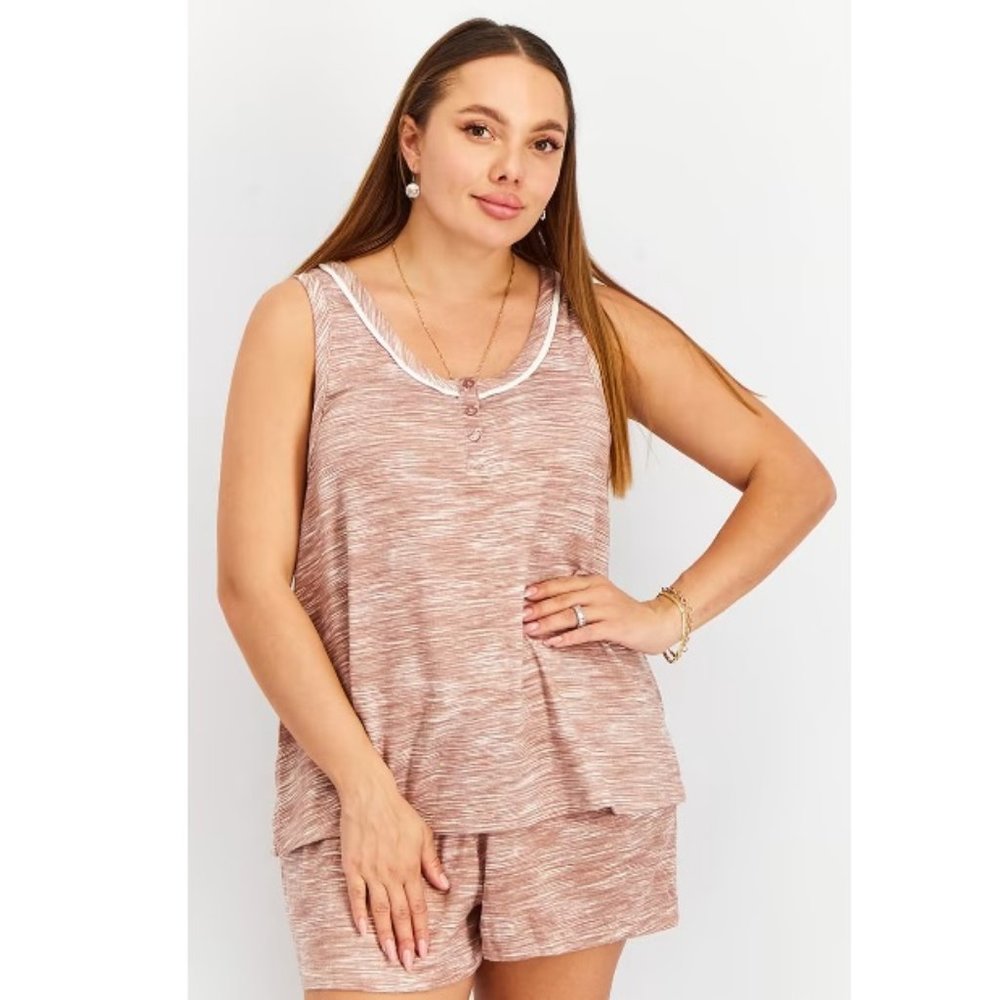 Refinery29 Women's Heather Tank Racerback Relaxed Fit Pajama Top Taupe 3X NWT